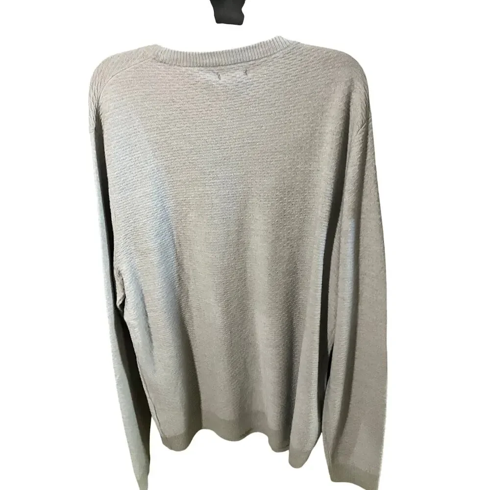 Alfani Merino Wool Quiet Luxury Textured Crewneck Sweater Zinc Gray NWT XXL